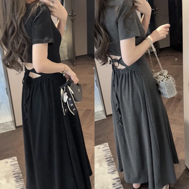 【mimius】喵喵 小心机露腰绑带收腰显瘦连衣裙 G03363