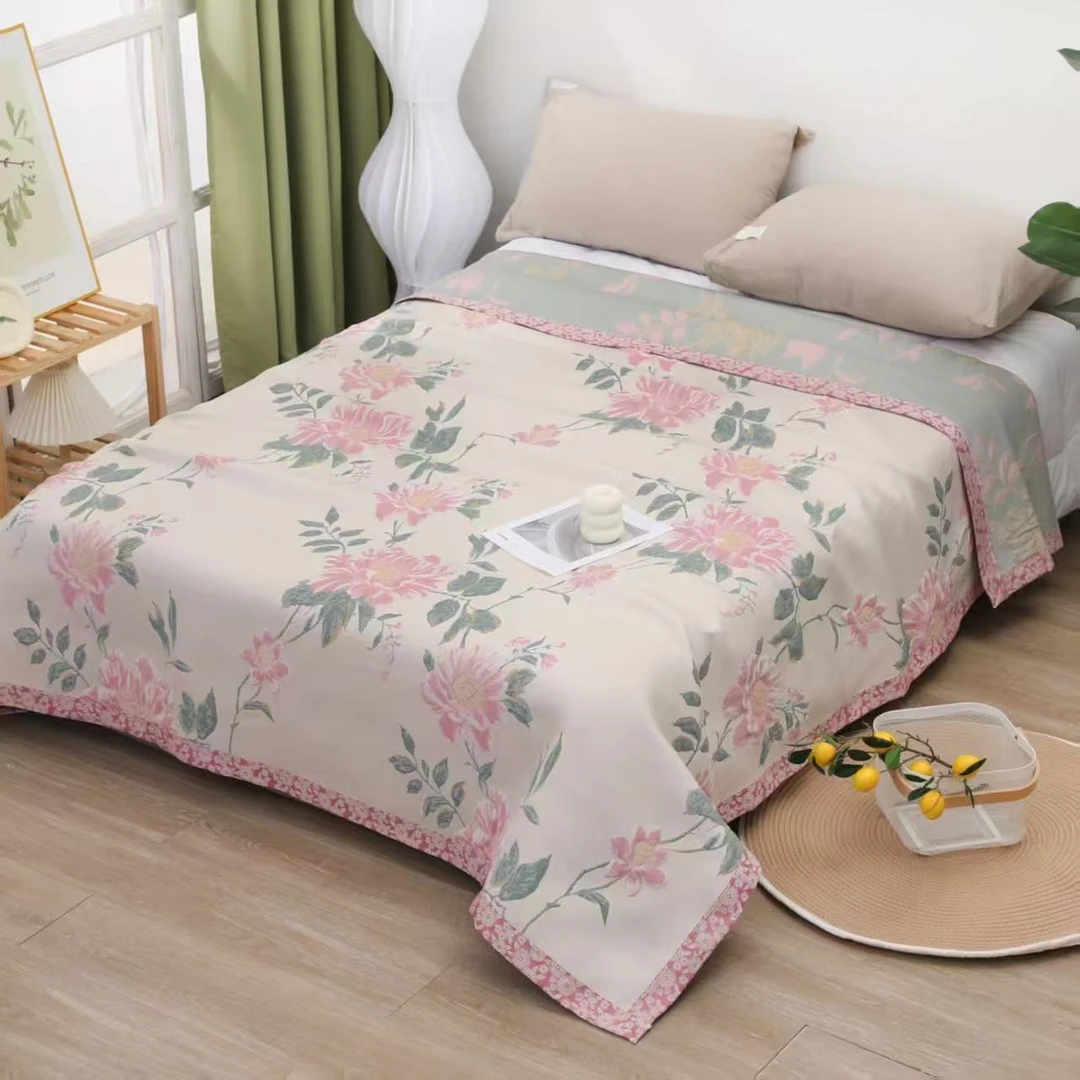 【春日寻芳】230*250cm加厚多功能可铺可盖双面床盖