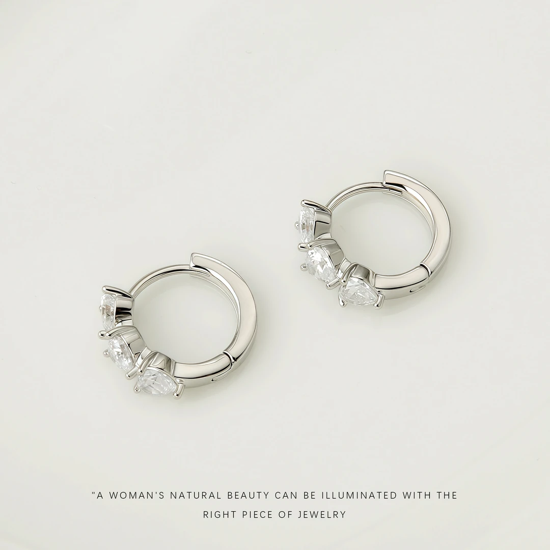 铜合金合成锆石耳饰 【迷你爱心】耳环A801