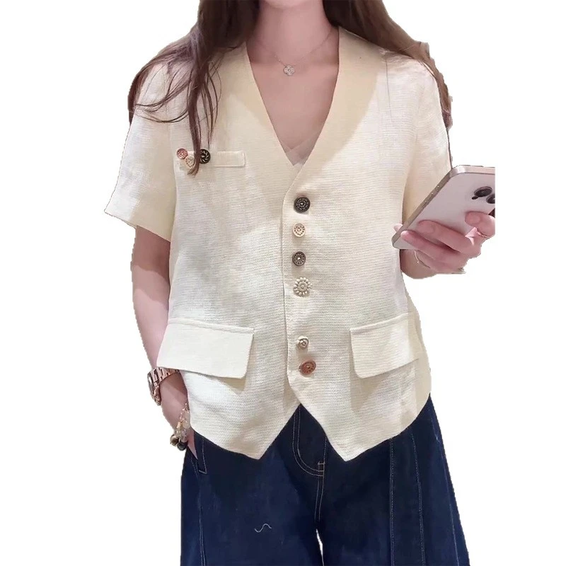 法式复古小香风气质时尚显瘦洋气轻奢小众名媛风夏季短款百搭上衣