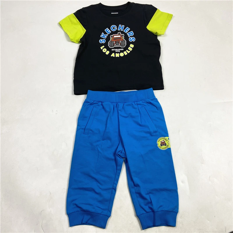 Skechers/斯凯奇男女童时尚系列舒适运动休闲针织套装L221B015-