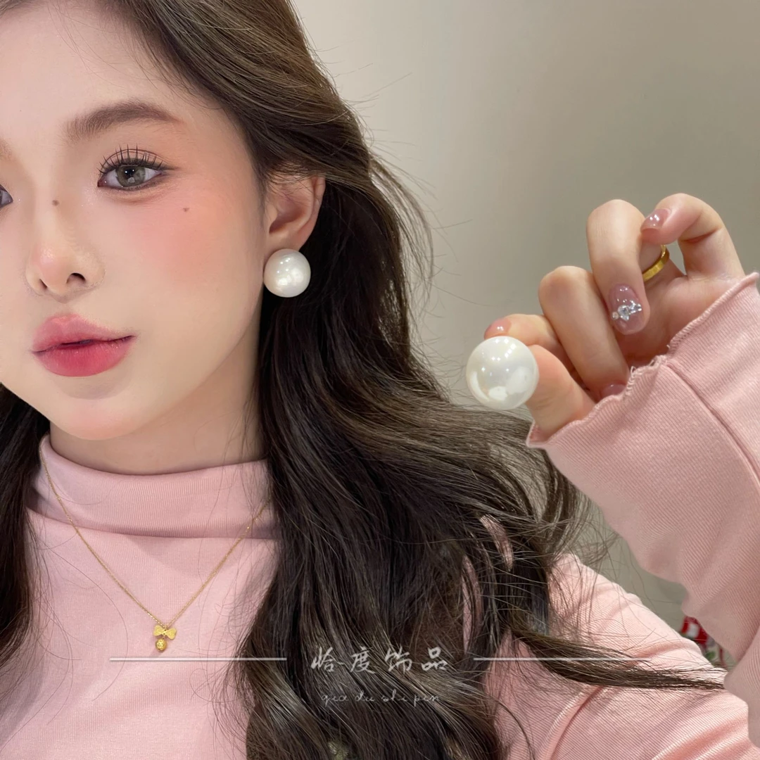 【恰度】优雅高级感馒头珠珠耳钉气质百搭