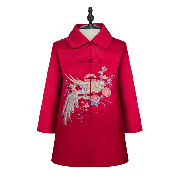 女士高档寿服送老人冲喜百岁装现代大衣七件套礼服中国风中老年装