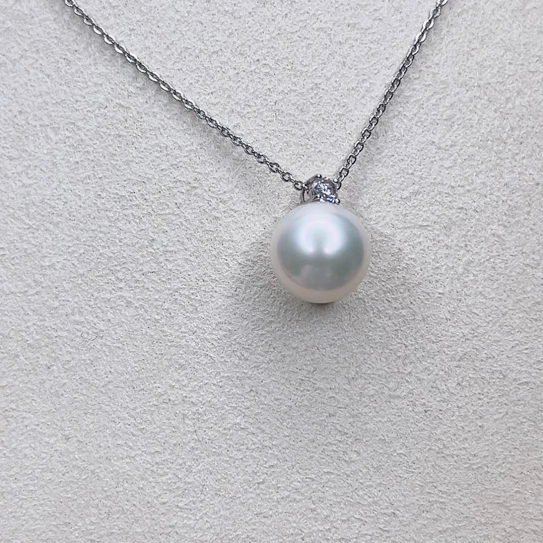 银S925镶嵌淡水珍珠吊坠(赠链)