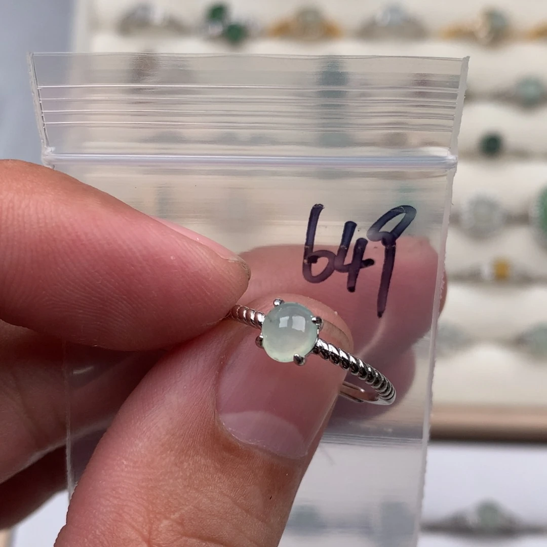 翡翠银S925镶嵌戒圈649