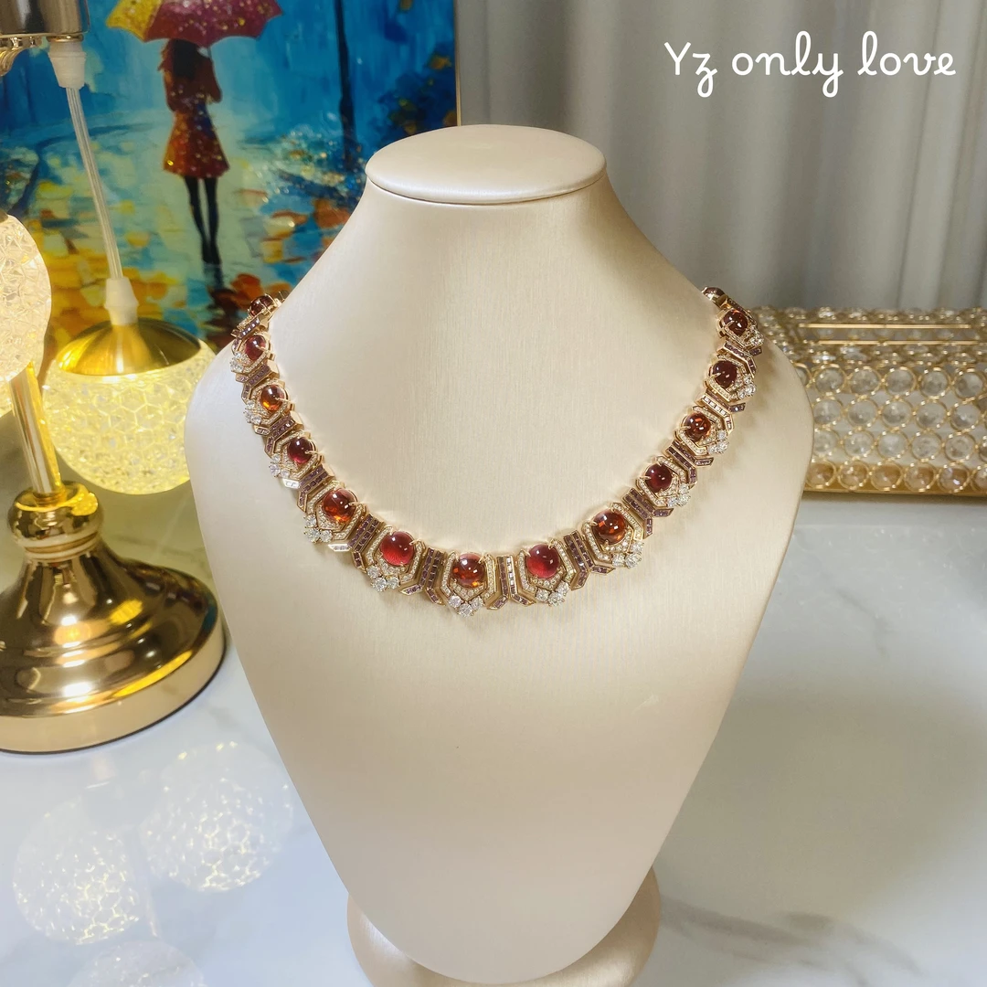 铜合金锆石项链 D140欧美时尚气质几何设计款项链