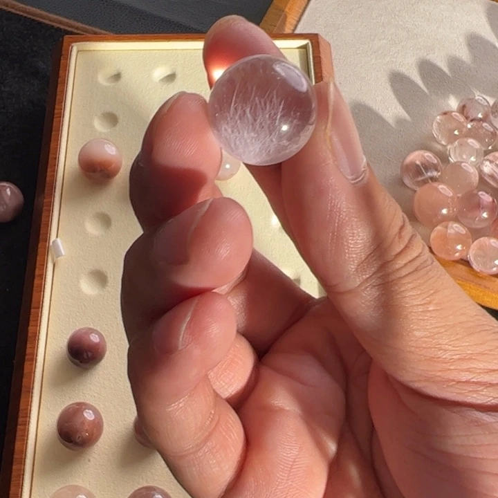 水晶手链未镶嵌七**桥17.6兔毛定制通孔不退不换