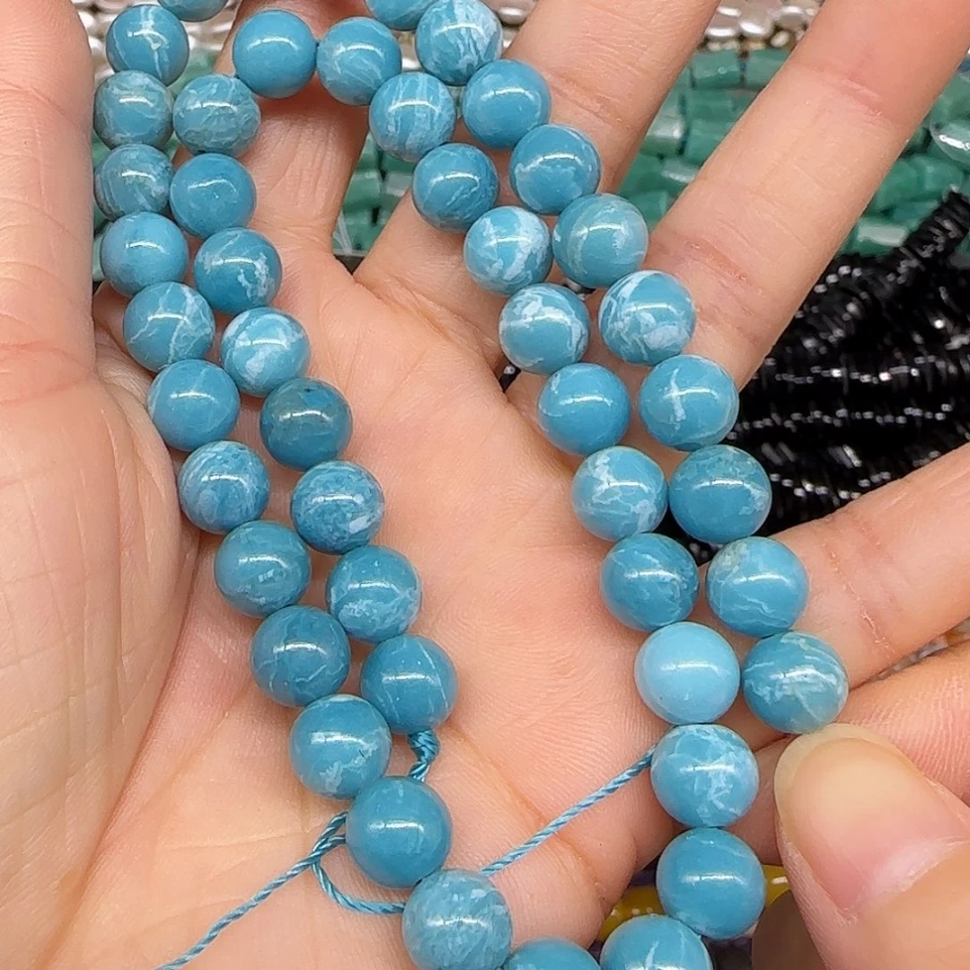 玛瑙/玉髓合金珠宝半成品拉力玛磷灰8mm一条