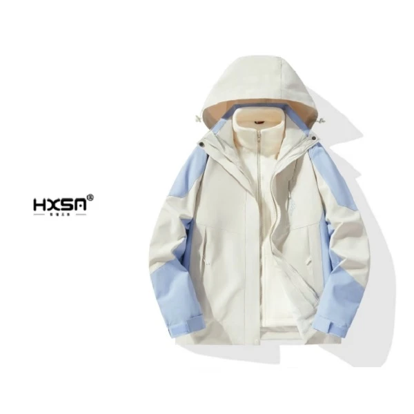 HXSM「女士三合一冲锋衣」冬款保暖时尚连帽外套1818