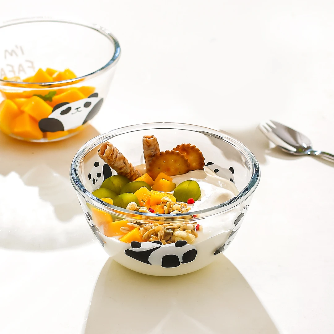 川岛屋可爱玻璃水果沙拉碗家用2025新款高颜值早餐燕麦酸奶甜品碗
