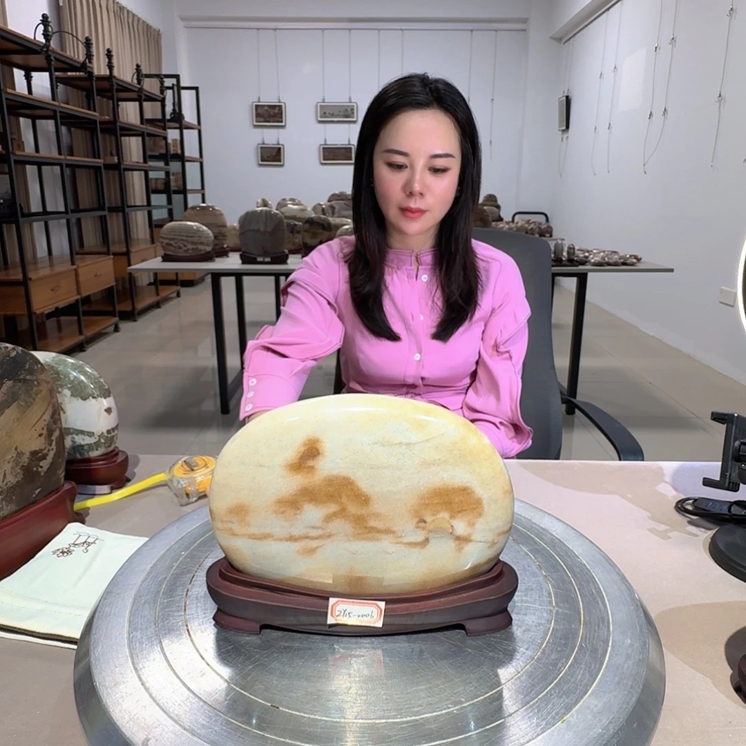 长江画面石精品摆件