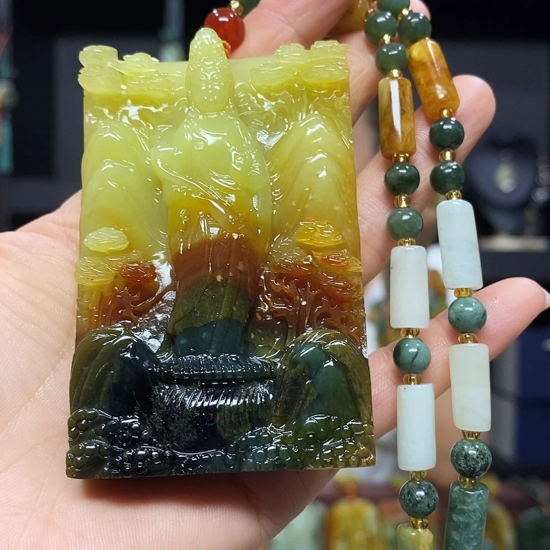 未镶嵌岫玉挂件吊坠