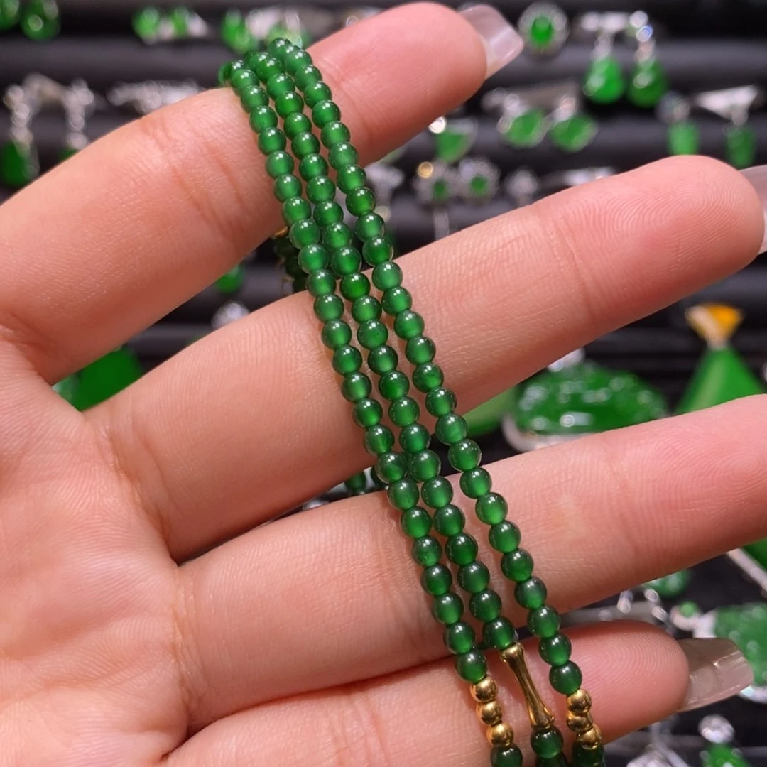 翡翠颈饰18K金镶嵌天然翡翠