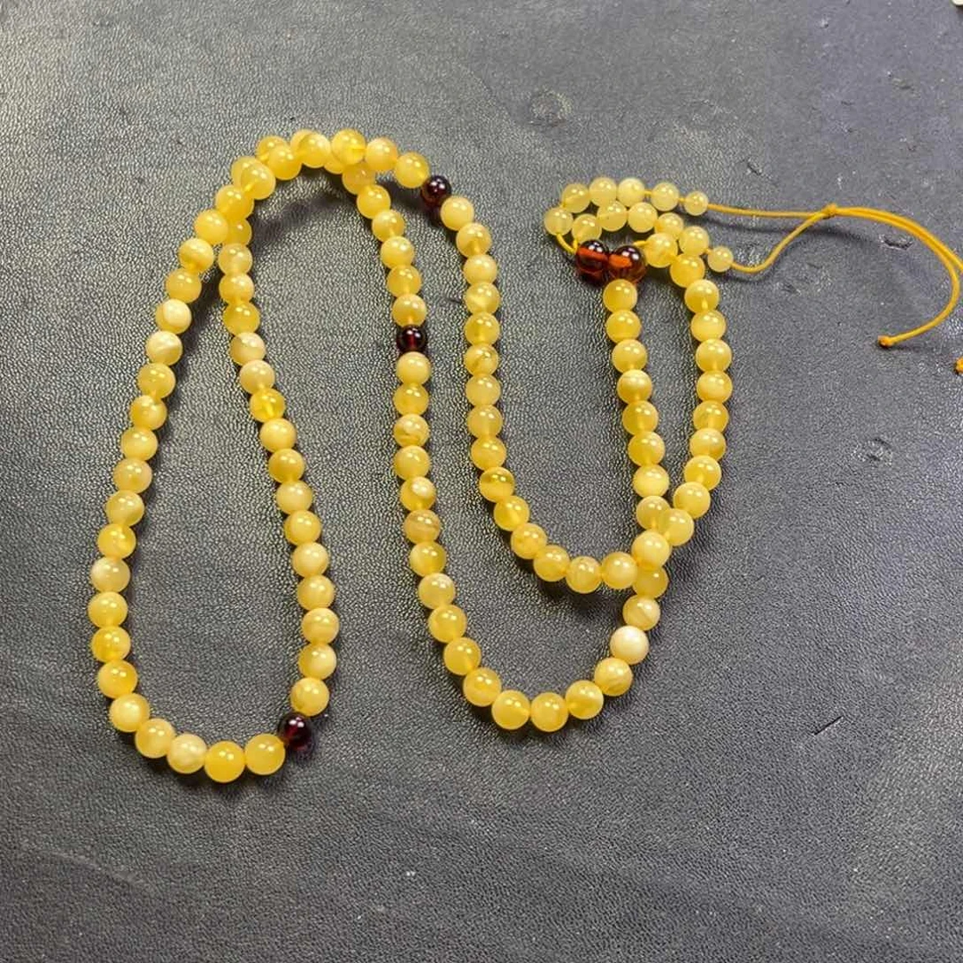蜜蜡颈饰未镶嵌多样性高端老黄蜡蜜蜡108颗
