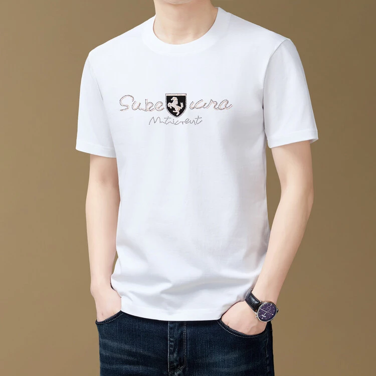 专柜新款巴家夏季短袖T恤男时尚潮流经典百搭圆领纯棉上衣T恤半袖