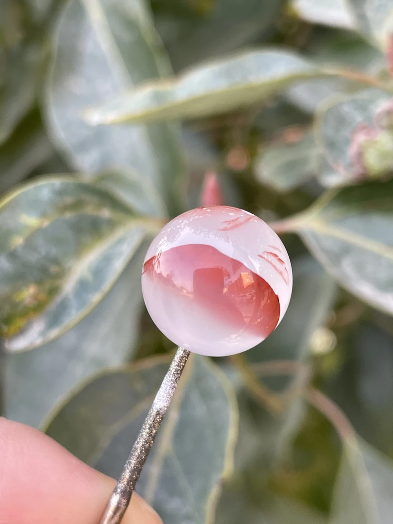 精品南红玛瑙15mm配饰圆珠冰飘白底特色无杂无裂