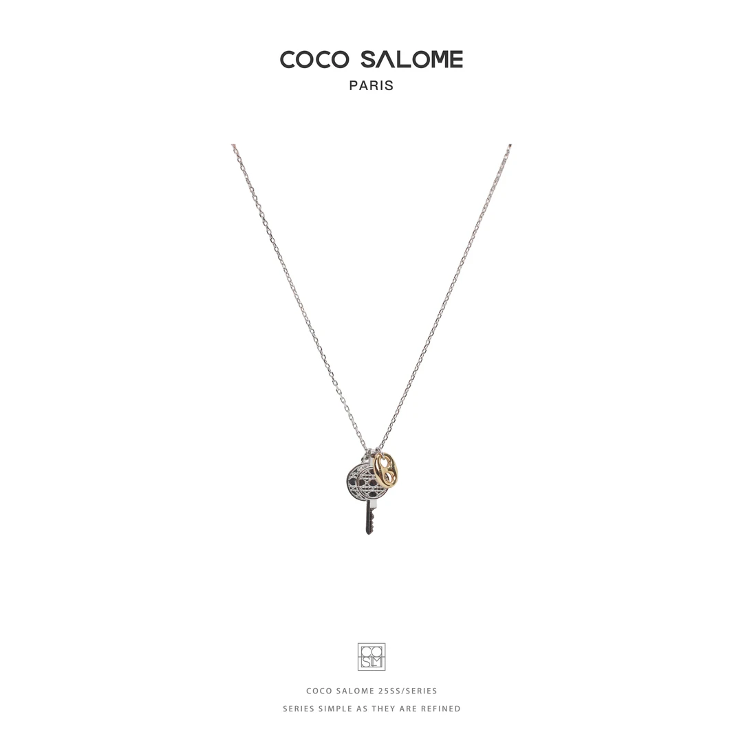铜合金项链 COCO SALOME 双色钥匙项链时尚百搭轻奢高级感 B263
