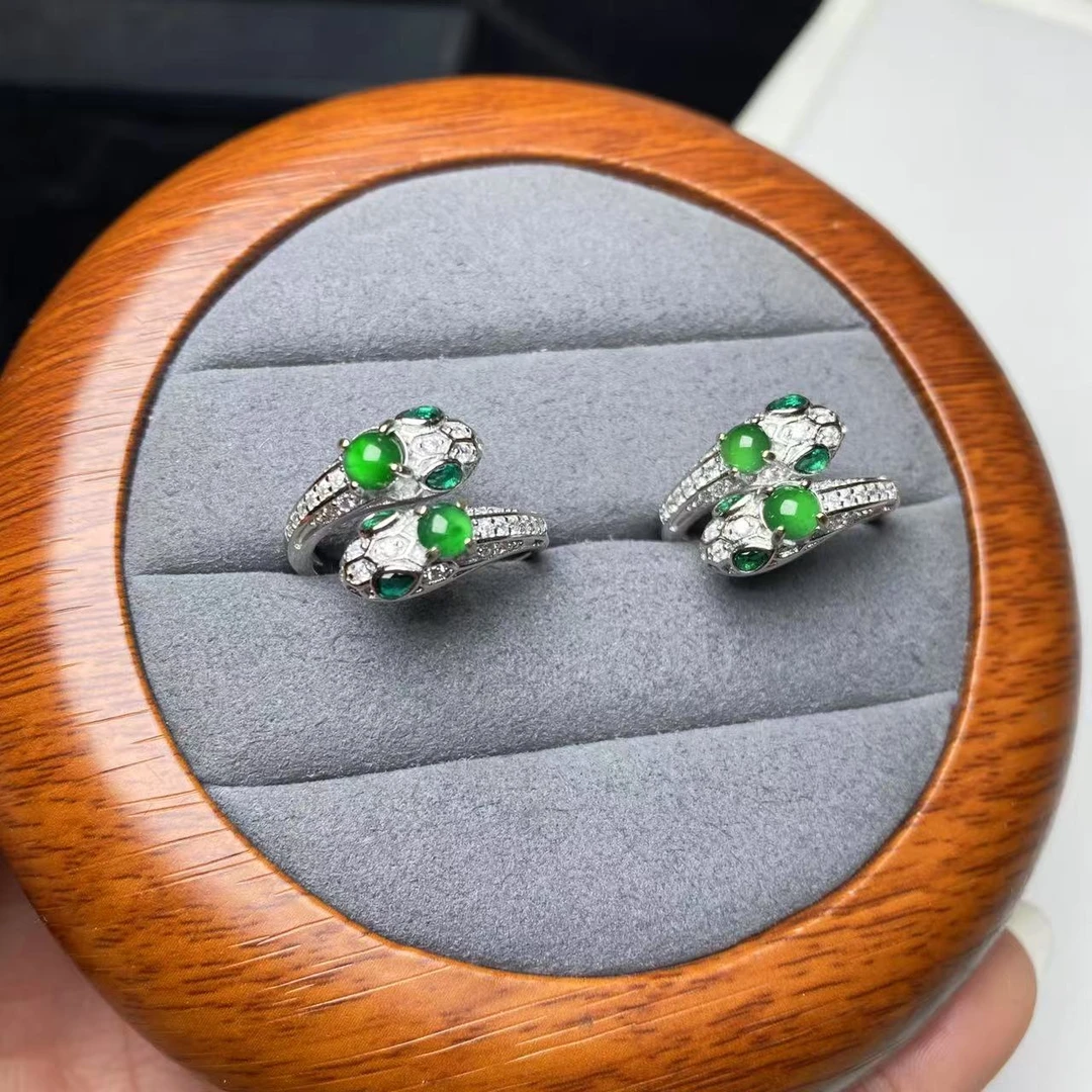 【逍遥】天然A货翡翠蛇戒蛋面戒指*799/10/多样性发/1件（尝鲜）