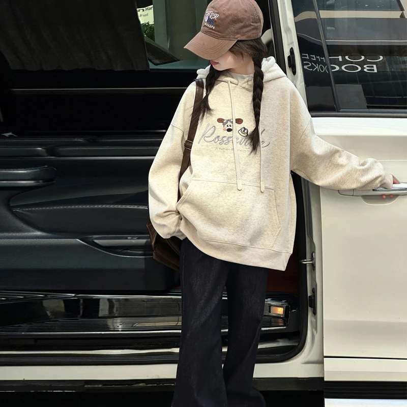 女童卫衣爆款2025年春秋款6-12岁女童薄款潮韩系花灰卫衣休闲T237