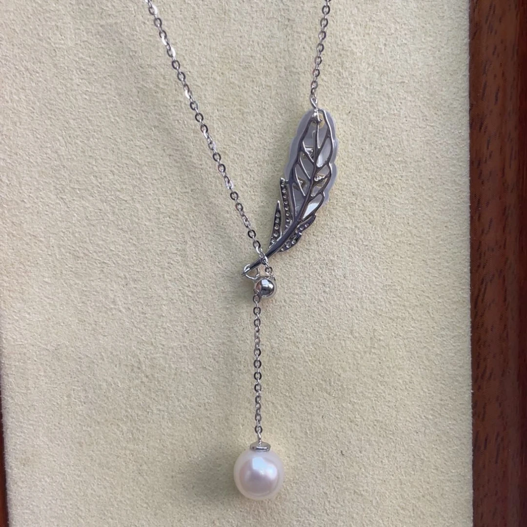 海水珍珠银S925镶嵌项链