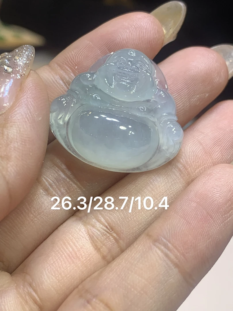 缅甸天然翡翠A货，大肚能容天下难容之事，立体感十足，裸戴都很ok