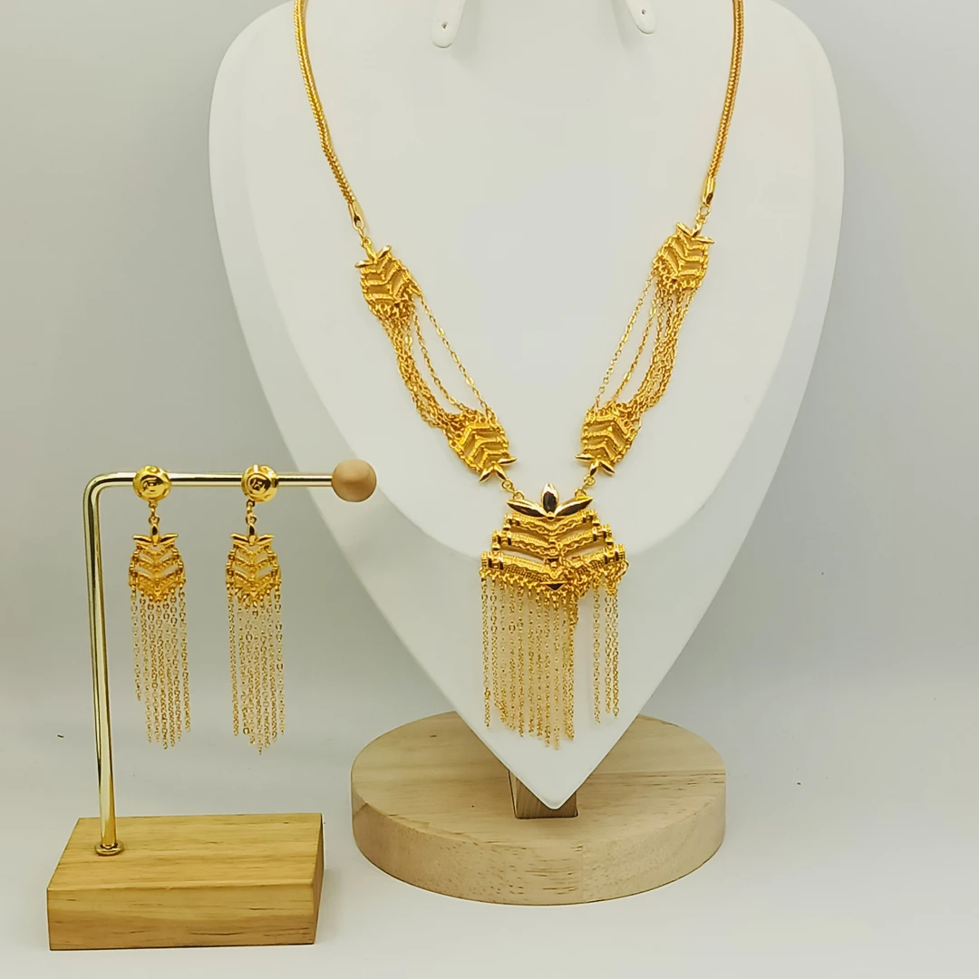 铜项链 TJ377 铜首饰项链耳环两件套