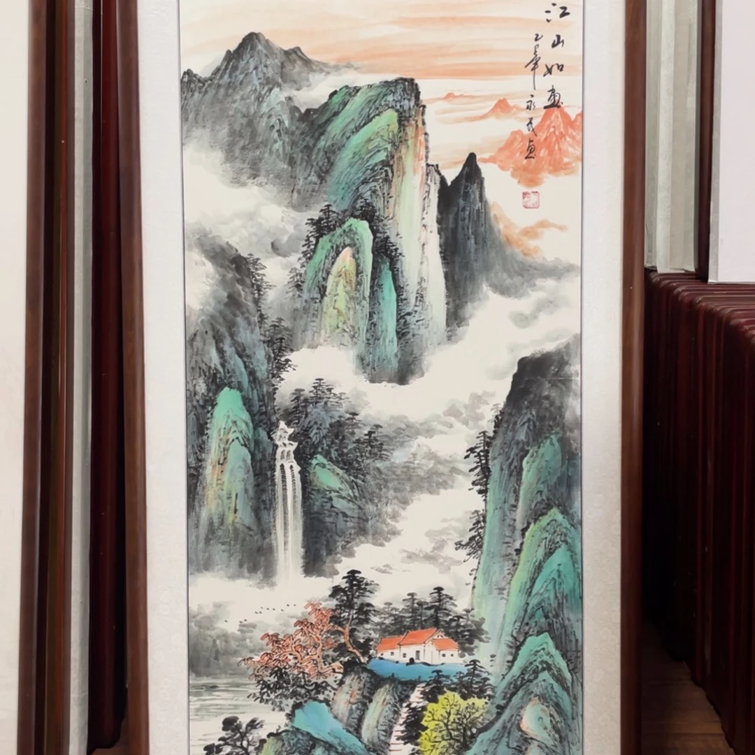 国画带框尺寸63*123厘米