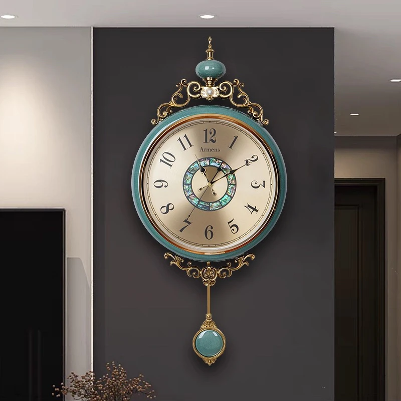 马可可家美式轻奢个性复古创意客厅金属挂钟大气高端时尚挂钟