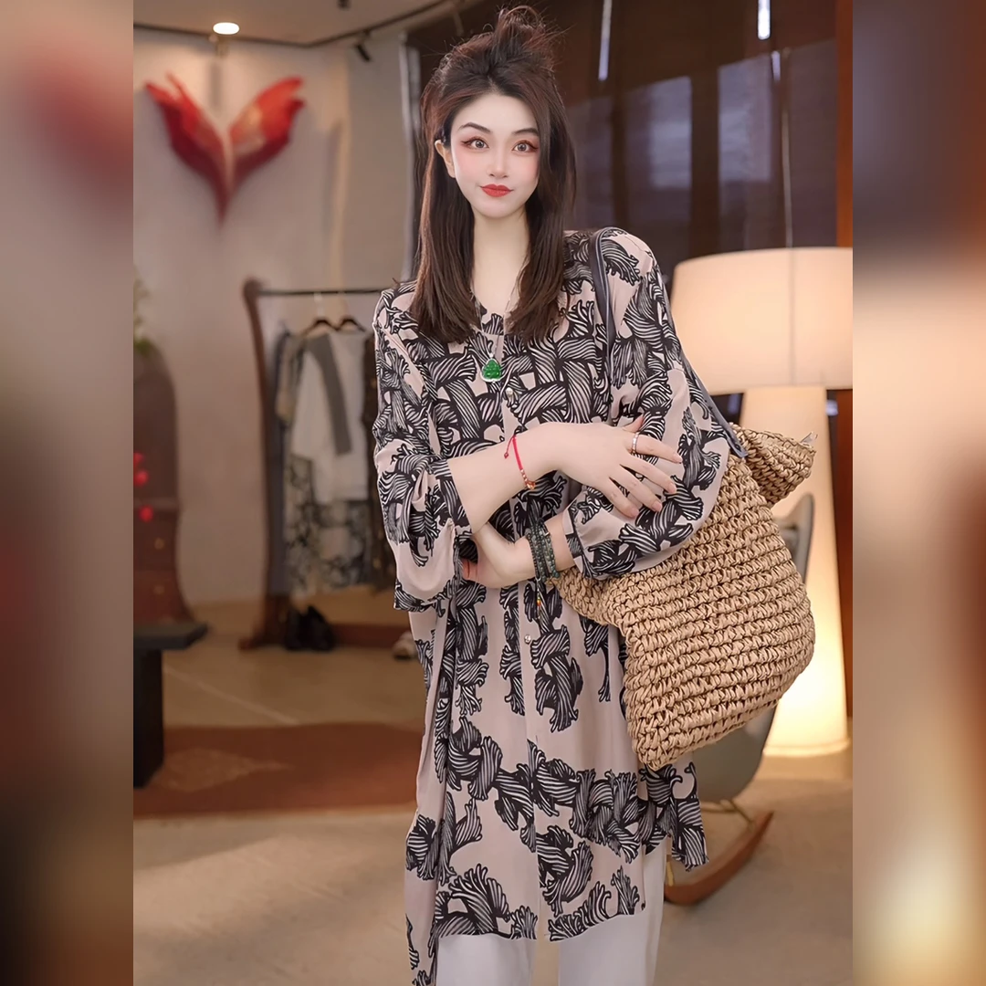 【Linda姐高端线】春夏新款时尚轻奢通勤宽松气质衬衫AA5SCS0242