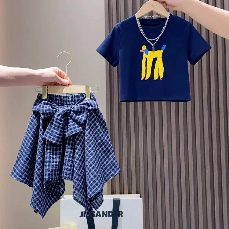 （两件套）童装女童套装夏装2025新款中大童儿童洋气时髦女孩夏