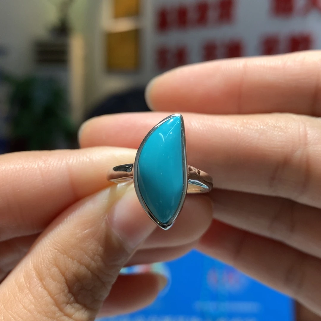 银S925镶嵌绿松石戒指
