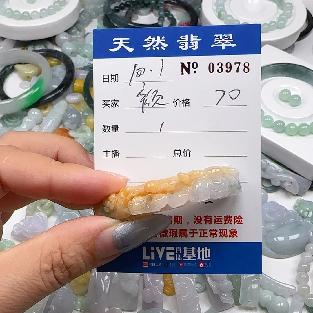 淡***然翡翠未镶嵌颈饰555