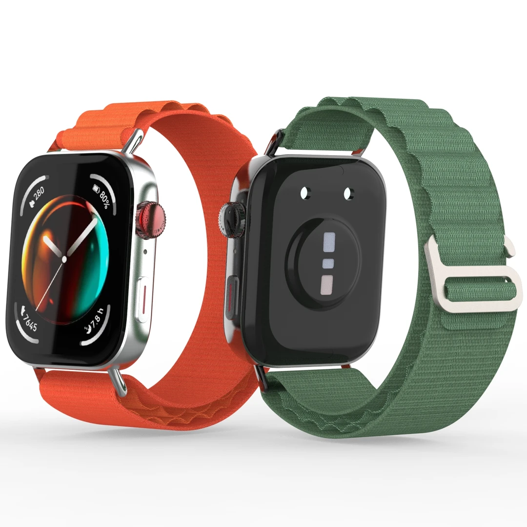 适用华为watch Fit4表带 高山尼龙回环华为Fit3腕带 金属连接器