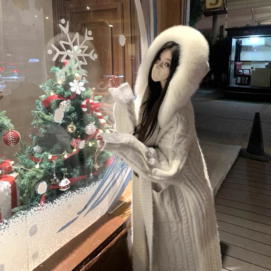 2025新款【雪兔精灵】原创超重磅!超大狐狸毛领羊毛皮草厚外套显瘦