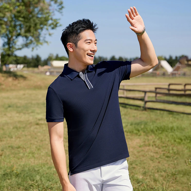 220G重磅纯棉polo衫男士2025夏季商务休闲通勤透气翻领上衣