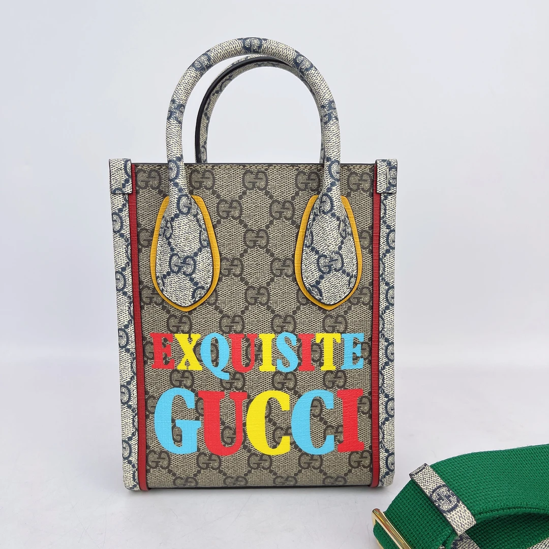 95新 GUCCI/古驰 古驰 拼色老花手提单肩包底长16 K003