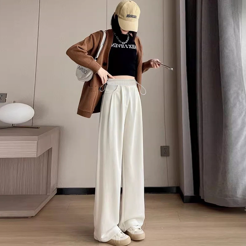 2025孕妇春秋季新款阔腿裤休闲镰刀裤糯米裤宽松弯刀香蕉裤