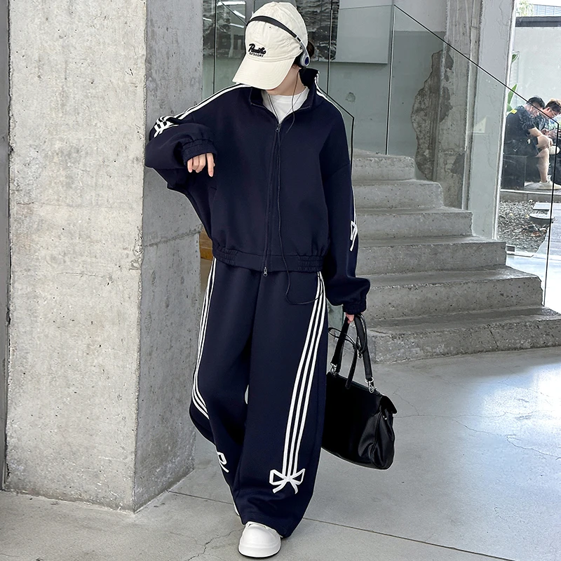 女童套装春秋2025春装新款时髦洋气儿童休闲裤运动外套童装俩件套