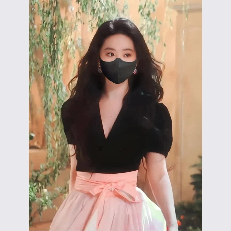 刘亦菲同款2025超火夏装一整套巨好看的粉色花苞裙两件套装女新款