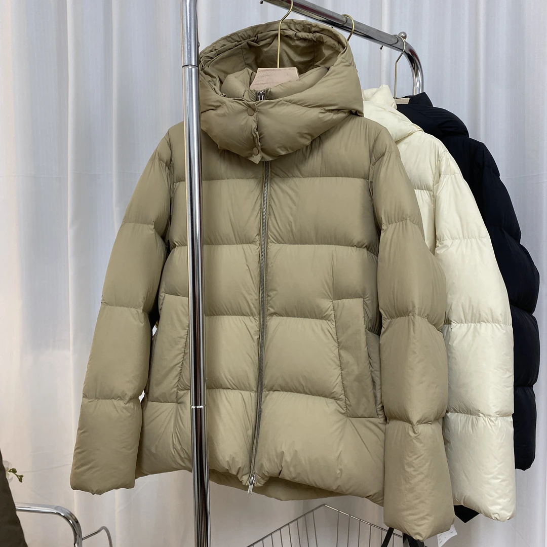 【江南家云朵白巧】2024年新款连帽宽松加厚90白鸭绒A版羽绒服女