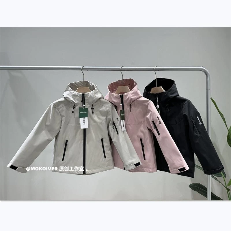 商场撤柜NIBRE潮牌同款亲子款儿童三防冲锋衣防水户外防磨登山春