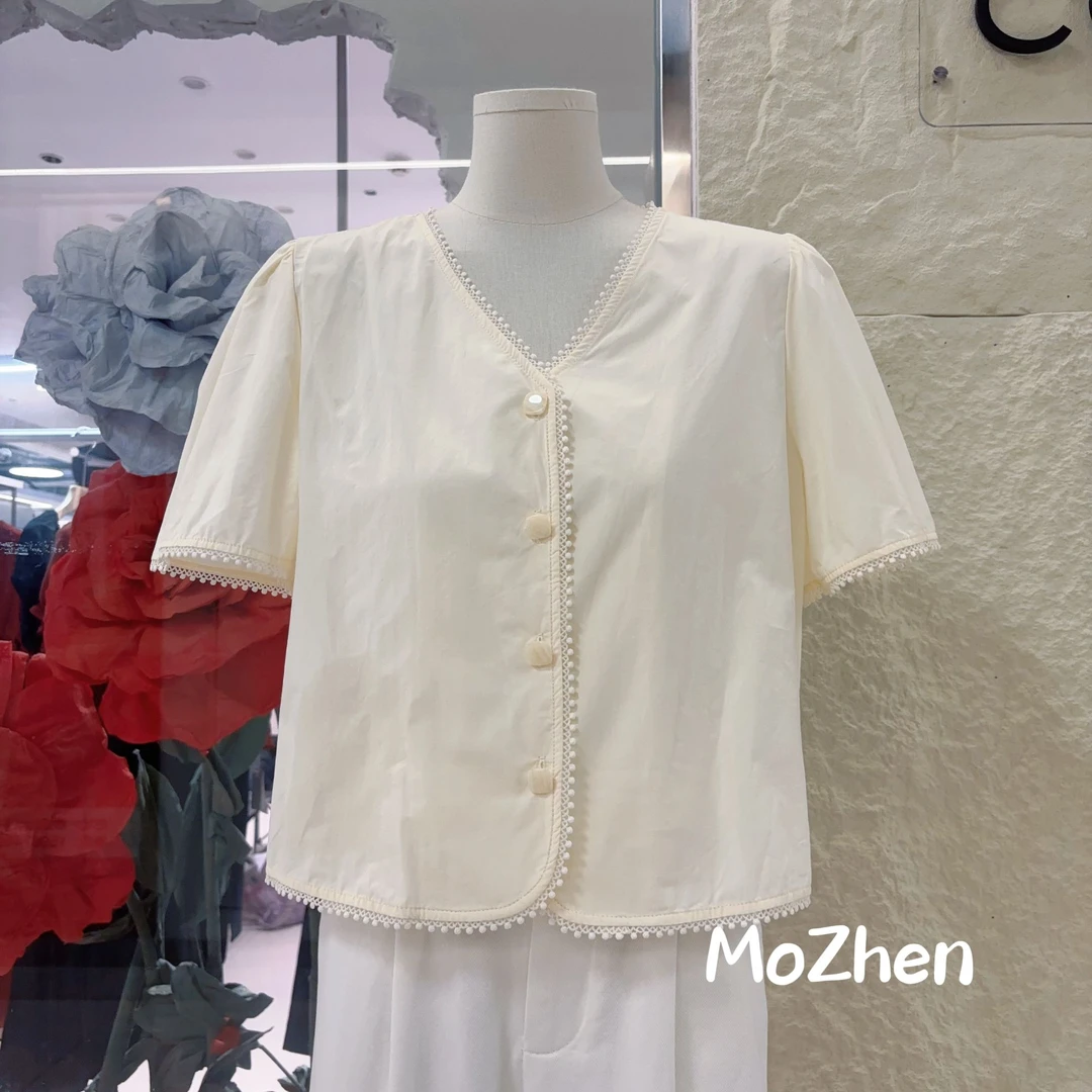 【墨臻精选】夏季短袖通勤宽松衬衫显瘦衬衣五一出游穿搭女装2451