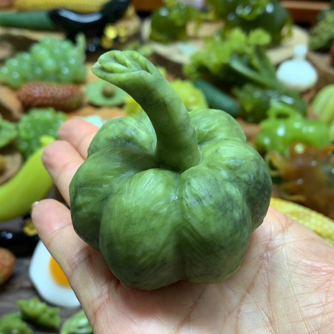 合金蛇纹石玉摆件