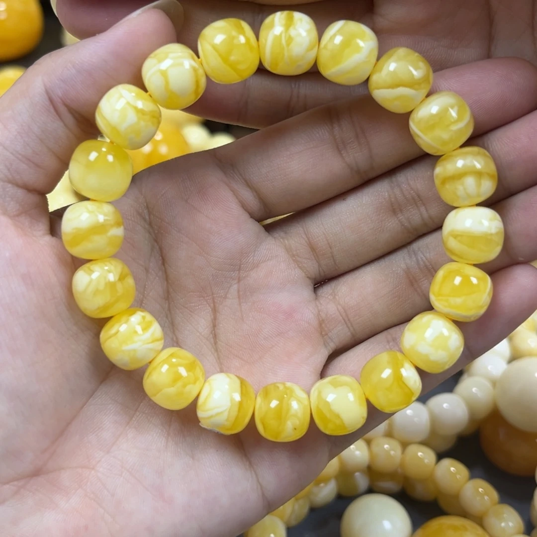 琥珀未镶嵌手串同料老邢手串11mm