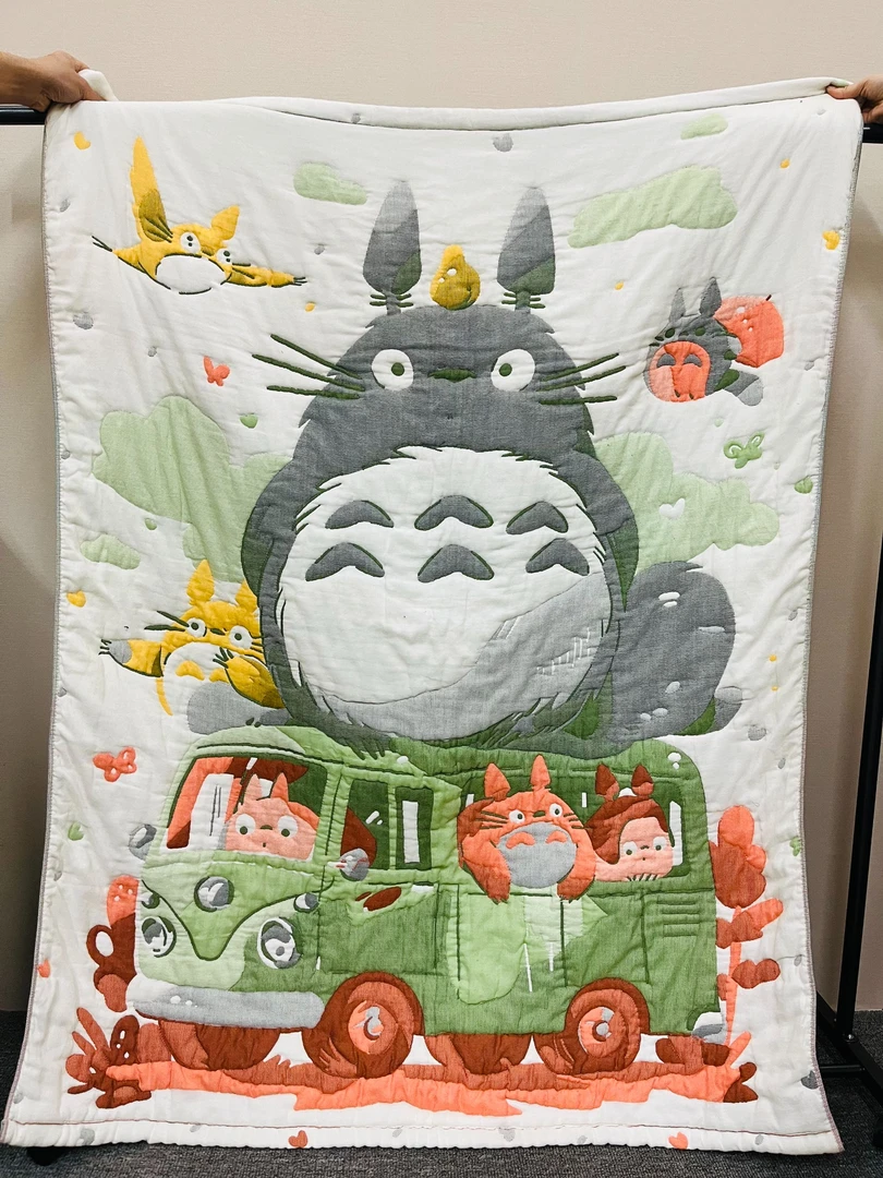 【旅行龙猫】120*150cm 全棉纱布泡芙被子