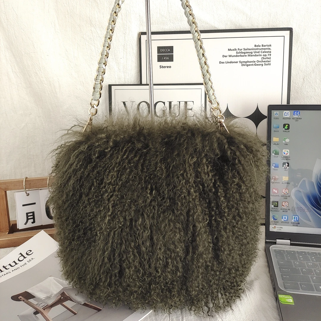 2025新款羊毛手提包滩羊毛毛包时尚ins百搭网红手拎包单肩秋冬