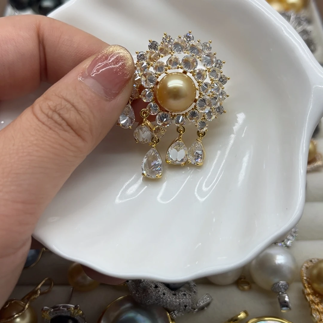 胸针海水珍珠合金