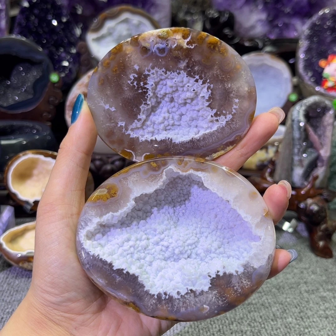 摆件紫晶未镶嵌软糖雪景盆