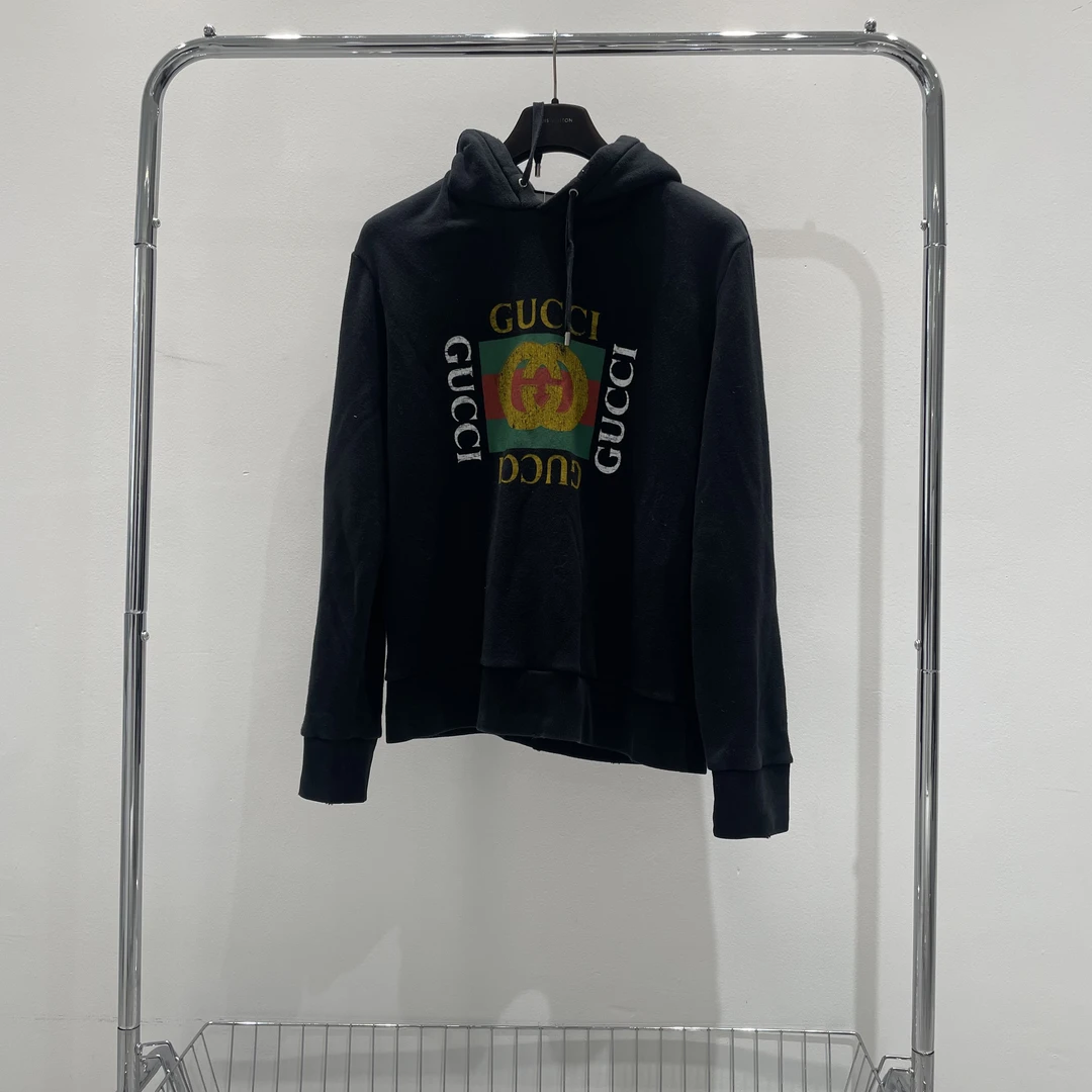 99新 GUCCI/古驰 复古破坏做旧方块卫衣 yy00784 尺码m