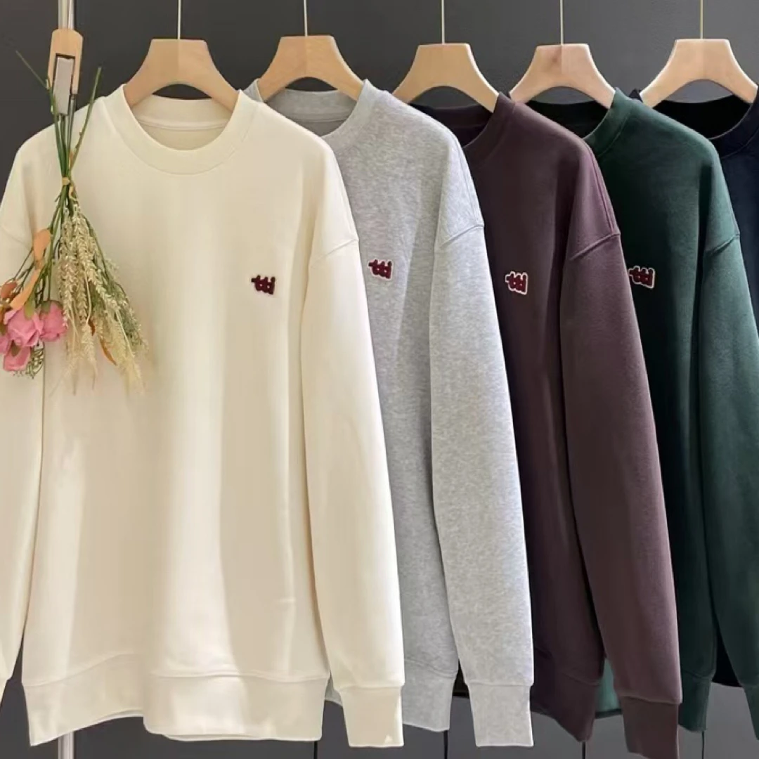 【M7523印花字母加奥粒绒圆领卫衣】秋冬新款耐磨潮流卫衣加绒加厚